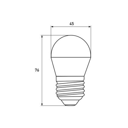 LED Лампа EUROLAMP філамент “Шар” 5W-E27-3000K “1+1”, Eurolamp, MLP-LED-G45-05273(Amber)