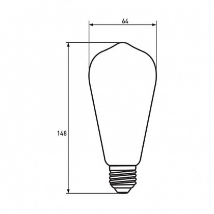 LED Лампа EUROLAMP філамент ST64 7W-E27-4000K-(deco) “1 + 1”, Eurolamp, MLP-LED-ST64-07274(Amber)