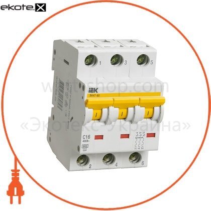 Авт.викл. ВА 47-60 3Р 2А 6 кА х-ка D, IEK, IEK, MVA41-3-002-D