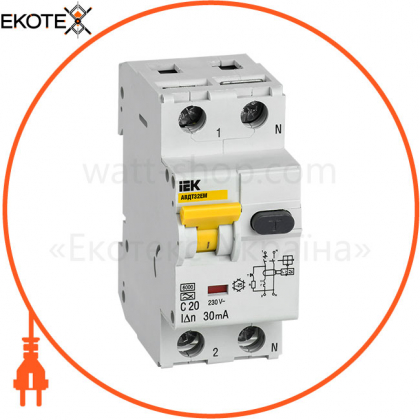 Автоматический выключатель дифференциального тока АВДТ32EM C20 30мА IEK