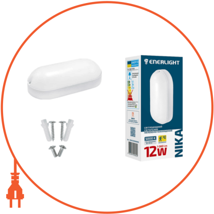 Світильник світлодіодний ENERLIGHT NIKA 12Вт 5000К IP65 з датчиком руху, Enerlight, NIKA12SMD80NMS