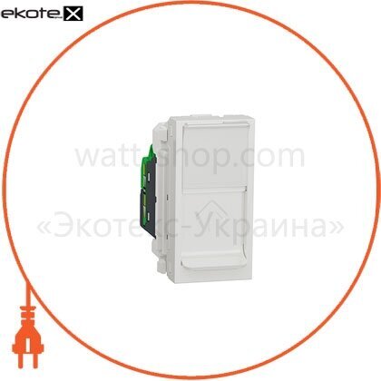 Розетка комп'ютерна RJ45, одинарна категорія 6 ​​STP, 1 модуль білий, Schneider, NU341618