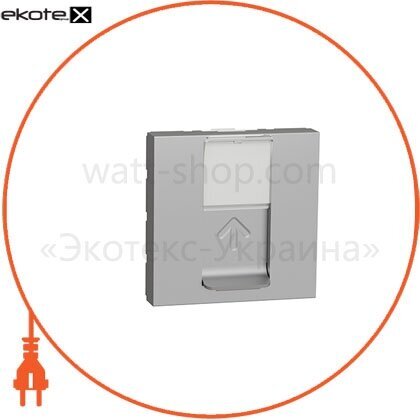 Розетка комп'ютерна RJ45, одинарна категорія 6 ​​STP, 2 модуля алюміній, Schneider, NU341730