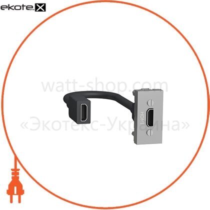 Розетка HDMI, 1 модуль алюміній, Schneider, NU343030
