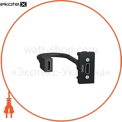 Розетка HDMI, 1 модуль антрацит, Schneider, NU343054