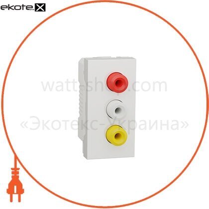 Розетка 3 RCA, 1 модуль білий, Schneider, NU343118