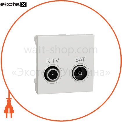 Розетка R-TV SAT прохідна, 2 модуля у, Schneider, NU345618