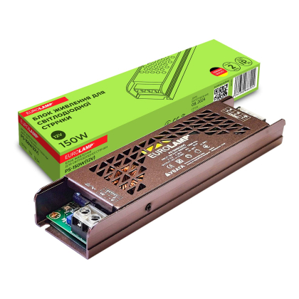 Блок живлення для світлодіодної стрічки 150W 12V 12,5A EUROLAMP, Eurolamp, PS-150W(12V)