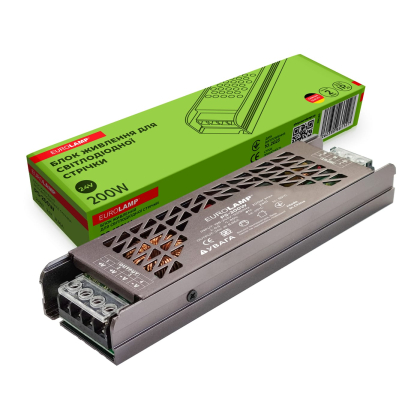 EUROLAMP Блок живлення для світлодіодної стрічки 200W 24V 2,5A, Eurolamp, PS-200W