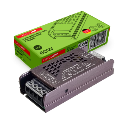 EUROLAMP Блок живлення для світлодіодної стрічки 60W 24V 2,5A, Eurolamp, PS-60W