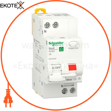 Диф. автомат RESI9 6kA 1P + N 6A C 30mA А, Schneider, R9D55606