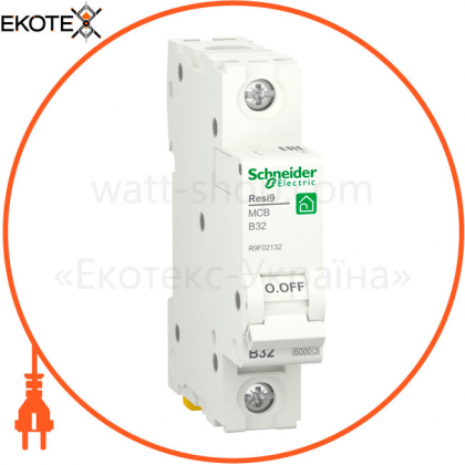 Автоматичний вимикач RESI9 6kA 1P 32A В, Schneider, R9F02132