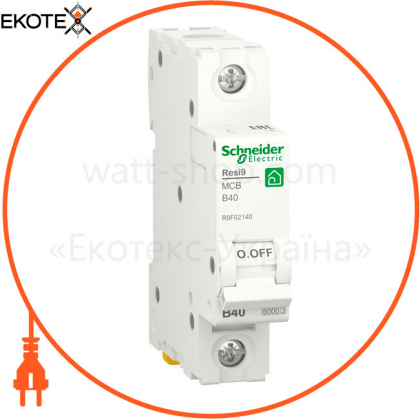 Автоматичний вимикач RESI9 6kA 1P 40A В, Schneider, R9F02140