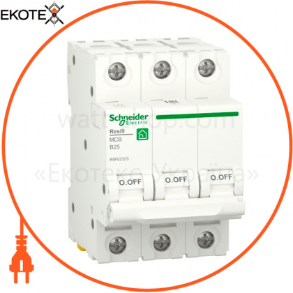 Автоматичний вимикач RESI9 6kA 3P 25A В, Schneider, R9F02325
