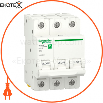 Автоматичний вимикач RESI9 6kA 3P 40A В, Schneider, R9F02340