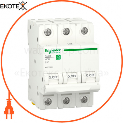 Автоматичний вимикач RESI9 6kA 3P 50A В, Schneider, R9F02350