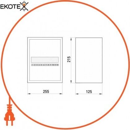 Шафа розподільний e.mbox.RN-12-P мет. навісний, 12 мод. 215х255х125 мм, Enext, RN-12-P