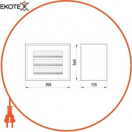 Шафа розподільний e.mbox.RN-48 мет. навісний, 48 мод., 600х385х125 мм, Enext, RN-48