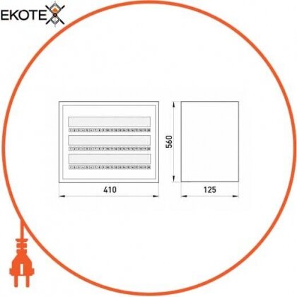 Шафа розподільний e.mbox.RN-60 мет. навісний, 60 мод., 600х450х125 мм, Enext, RN-60
