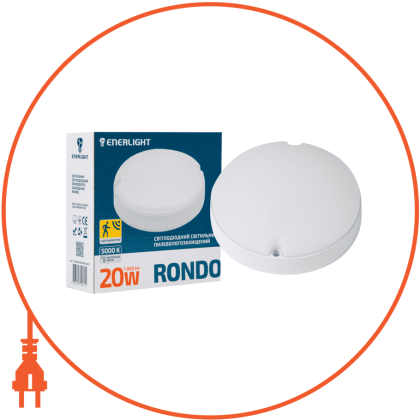 Світильник світлодіодний ENERLIGHT RONDO 20Вт 5000К IP65  з датчиком руху, Enerlight, RONDO20SMD80NMS