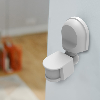 Датчик руху EUROELECTRIC настінний 180° 2-12м білий, Euroelectric, ST-10(white)
