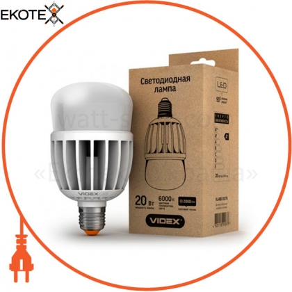 LED лампа VIDEX A80 20W E27 6000K 220V, Videx, 23536