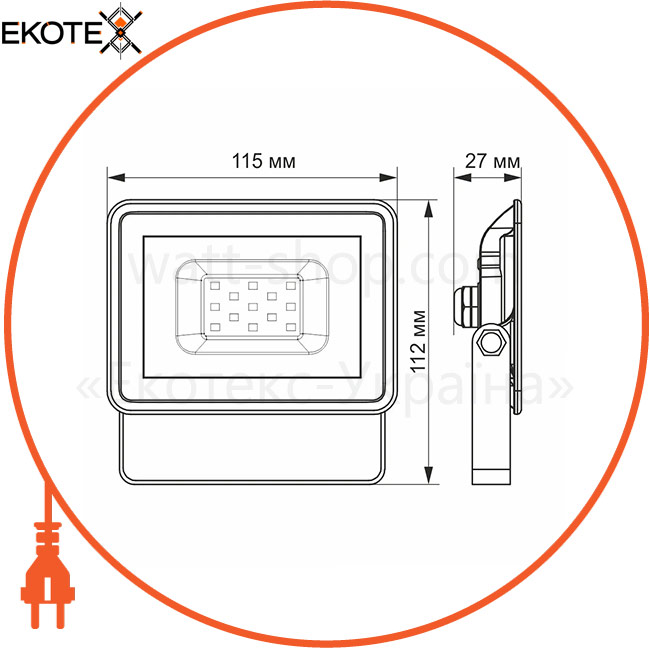 LED прожектор автономный VIDEX 10W 5000K 3.2 V