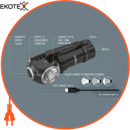 Портативный светодиодный фонарик A055H VIDEX 600Lm 5700K