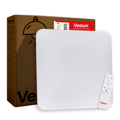 QUATRO зоряне небо 72W 380*380*65мм 3000К- 6500К 5600Lm з пультом, Vestum, VS-81041