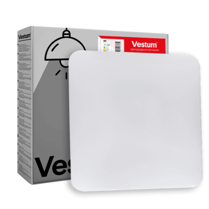 QUATRO зоряне небо 30W 380*380*65мм 4000К Срібло, Vestum, VS-90075