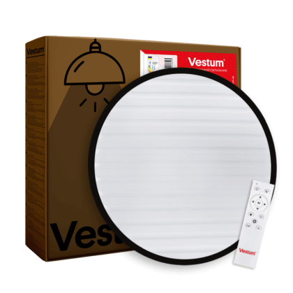 GRILL матовий 60W 375*60мм 3000К-6500К з ДК чорний, Vestum, VS-91019