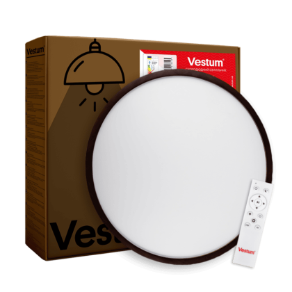 WOOD матовий 60W 375*60мм 3000К-6500К з ДК горіх, Vestum, VS-91046