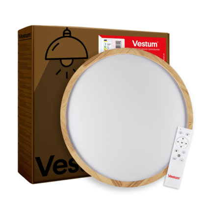 WOOD матовий 60W 375*60мм 3000К-6500К з ДК акація, Vestum, VS-91047