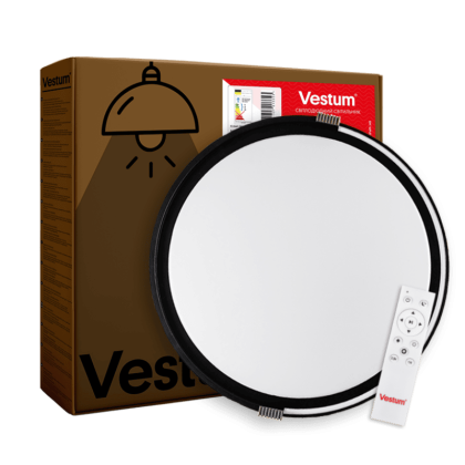 COLISEUM матовий 60W 395*60мм 3000К-6500К з ДК білий з чорним, Vestum, VS-91067