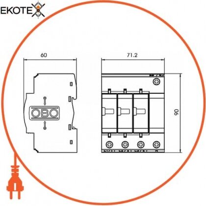 Enext 5093654 молниеприемный разрядник и устройство защиты от перенапряжений v50-b+c 3+npe класс i+ii. obo bettermann