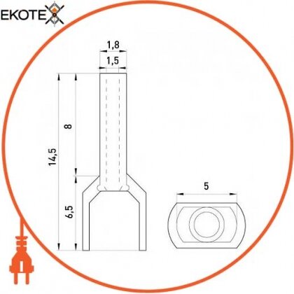 Enext s4037000 изолированный наконечник e.terminal.stand.te.2.0.5. белый (te0508 белый) 2x0, 5 кв. мм, белый