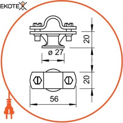 Enext 5412609 держатель для молниеприемных и заземляющих стержней 16 мм obo bettermann
