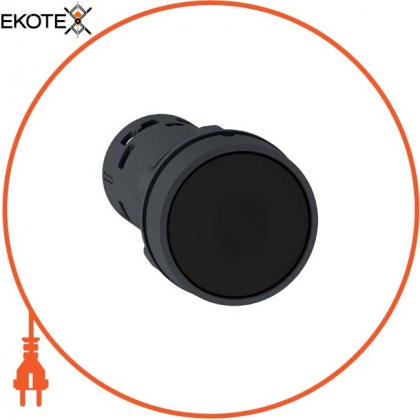 Кнопка 22 мм чорна з фікс 1NO + 1NC, Schneider, XB7NH25