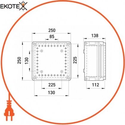 Коробка розподільна пластикова Z3 W 3-3-3-3 IP55 (250*250*138), Enext, 9301-001