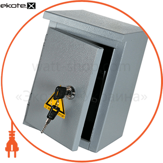 Enext s0100129 корпус e.mbox.stand.n.12. z металлический, под 12мод., герметичный ip54, навесной, с замком