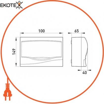 Enext s0290005 корпус пластиковый 2-модульный e.plbox.stand.n.02m, навесной