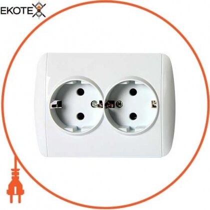 Розетка e.install.stand.810DB c з/до подвійна, Enext, s035010