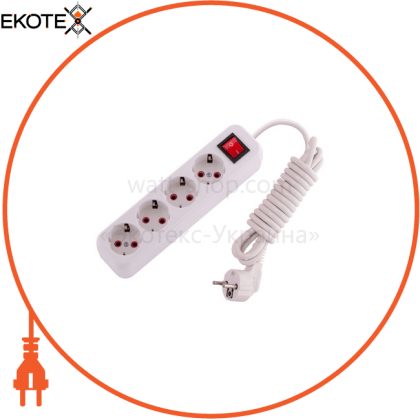 Подовжувач з/з 4 вх. 3 мт, з викл 720 0403 402-1 250V 16A~ / 3 x 1,5 mm, Lezard, 720 0403 402-1