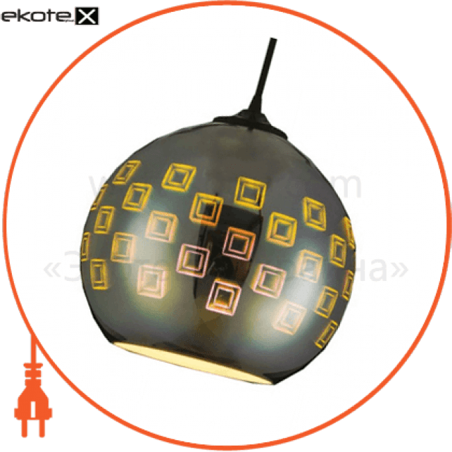 Horoz Electric 021-005-0001-010 светильник подвесной e27 250v плафон стекло 3d эффект 1м. круглый хром