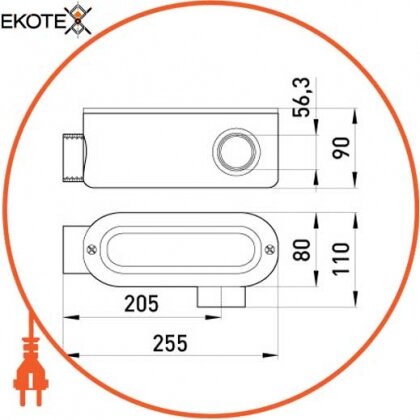 З'єднувач ревізійний Г-подібний e.industrial.pipe.db.revise.elbow.2" для труб 2", Enext, i0540006