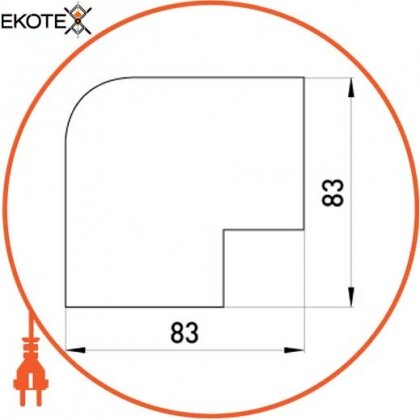 Enext s3033016 плоский угол e.trunking.blend.angle.stand.60.60 для короба 60х60мм