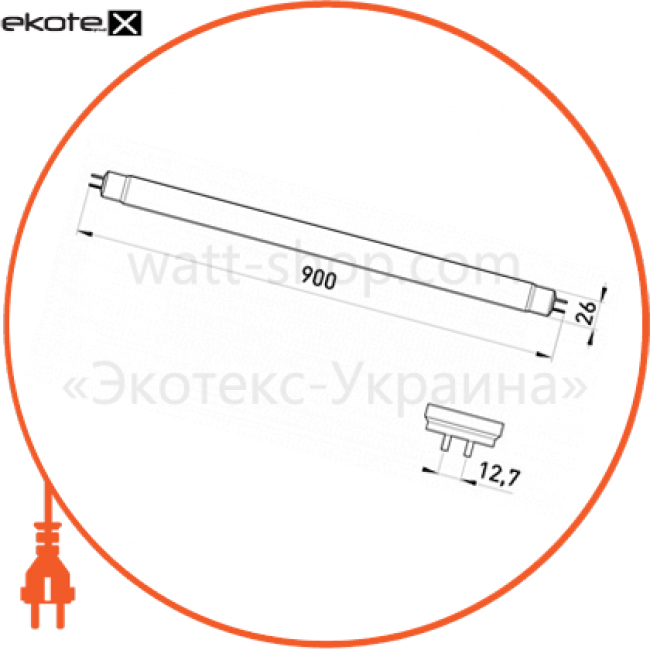 Лампа люмінесцентна e.fl.t8.g13.30.33 G13 T8 30Вт, 3300K, Enext, l007018