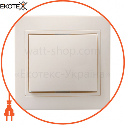 Выключатель 1-клавишный ВС10-1-0-Км 10А керамика КВАРТА кремовый IEK