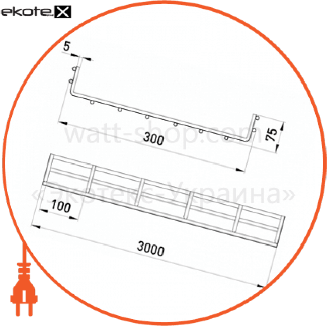 Enext ATK-30-45 лоток проволочный 300х75 5.0 мм, длина 3 м