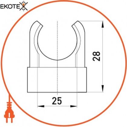 Enext s9035003 u-образная клипса e.pipe.u.clip.stand.25 для труб d25мм
